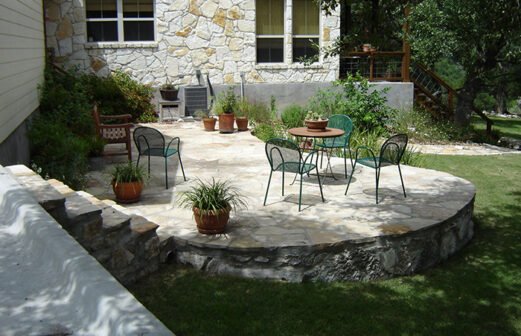 A little used slope can become a wonderful place for a private patio--River Chase/Shady Hollow