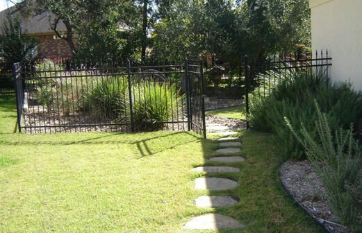Flagstone set in Zoysia grass creates an attractive yet simple path--Mission Hts.